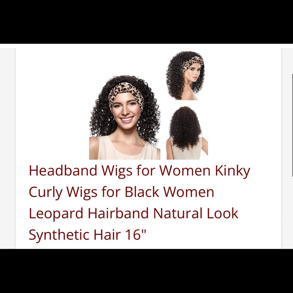 Kinky curly headband wig